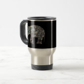 Mug De Voyage Parties scintillant en mosaïque argentée Eléphant (Devant gauche)