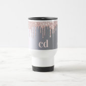 Mug De Voyage Parties scintillant en or rose argent  gouttes mon (Centre)