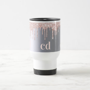 Mug De Voyage Parties scintillant en or rose argent  gouttes mon