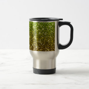 Mug De Voyage Parties scintillant en or vert clair chatoyantes