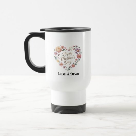 Mug De Voyage Pastel Flower Floral Joyeux fête des mères Café ca (Gauche)