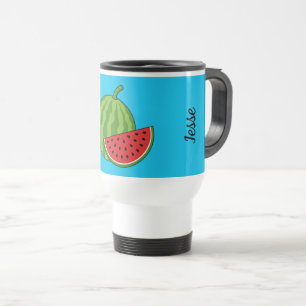 Mug De Voyage Pastèque et tranche   Ajouter Votre Nom