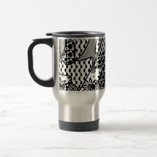 Mug De Voyage Patchwork Motif noir et blanc 03 (Gauche)