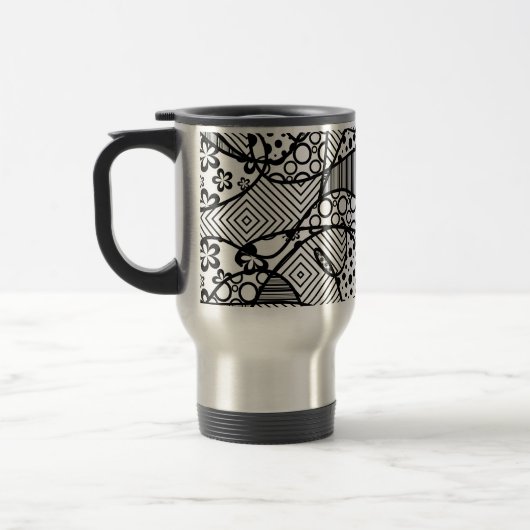Mug De Voyage Patchwork Motif noir et blanc 04 (Gauche)