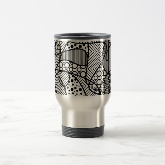 Mug De Voyage Patchwork Motif noir et blanc 04 (Centre)