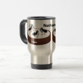 Mug De Voyage Patinage sur glace de fourmis joyeuses sur dessin  (Devant gauche)