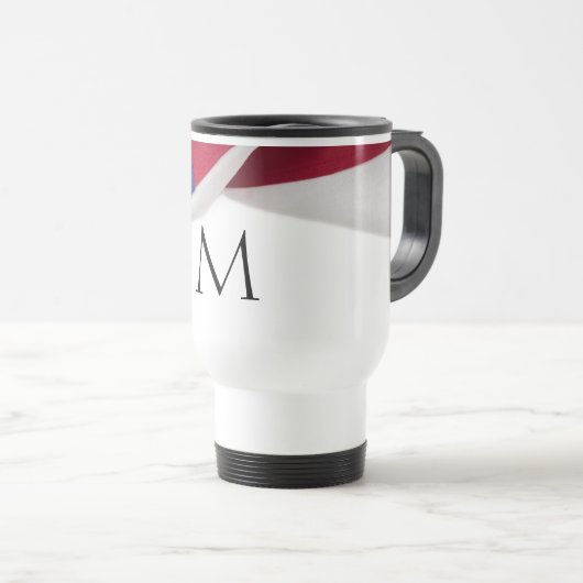 Mug De Voyage Patriotic American Flag Monogrammed Initial (Devant droit)