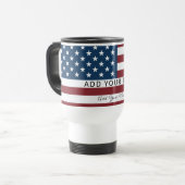 Mug De Voyage Patriotic US Flag Custom Text Name (Devant gauche)