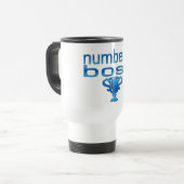 Mug De Voyage Patron du numéro 1 dans le bleu (Devant gauche)