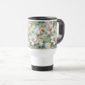 Mug De Voyage Pattern Elegant Magnolia Flowers (Devant droit)