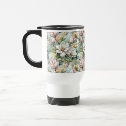 Mug De Voyage Pattern Elegant Magnolias (Gauche)