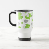 Mug De Voyage Pattern of Green Elephants, Cute Elephants, stars (Gauche)
