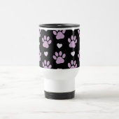 Mug De Voyage Pattern of paws, Dog paws, Lilac paws, Hearts (Centre)