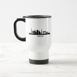 Mug De Voyage Paysage urbain du Japon Silhouette de la skyline