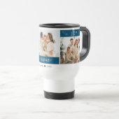 Mug De Voyage Peace Joy Love Turquoise 3 Photo Collage Script Ho (Devant droit)