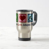 Mug De Voyage Peace Love Adapted PE Enseignant (Devant droit)