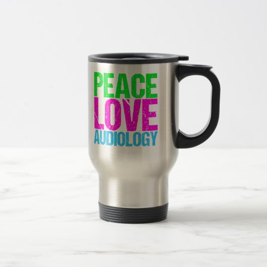 Mug De Voyage Peace Love Audiology (Droit)