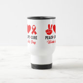 Mug De Voyage Peace Love Cure | Sensibilisation au sida (Centre)