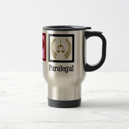 Mug De Voyage Peace Love Paralegal (Droit)