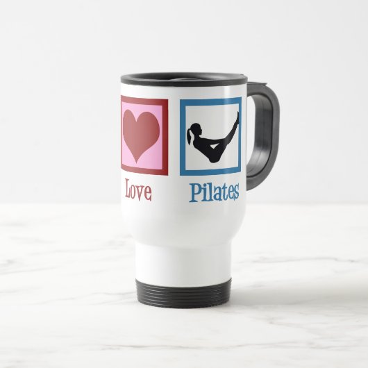 Mug De Voyage Peace Love Pilates Enseignant Cute Cadeau (Devant droit)