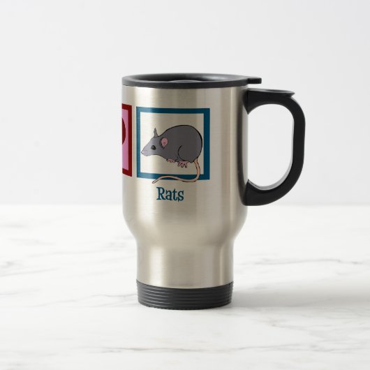 Mug De Voyage Peace Love Rats (Droit)