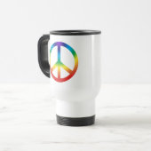 Mug De Voyage Peace Sign à Rainbow colors (Devant gauche)