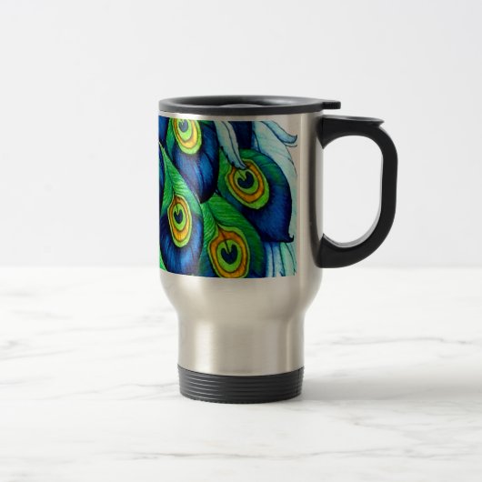 Mug De Voyage Peacock Feathers Design (Droit)
