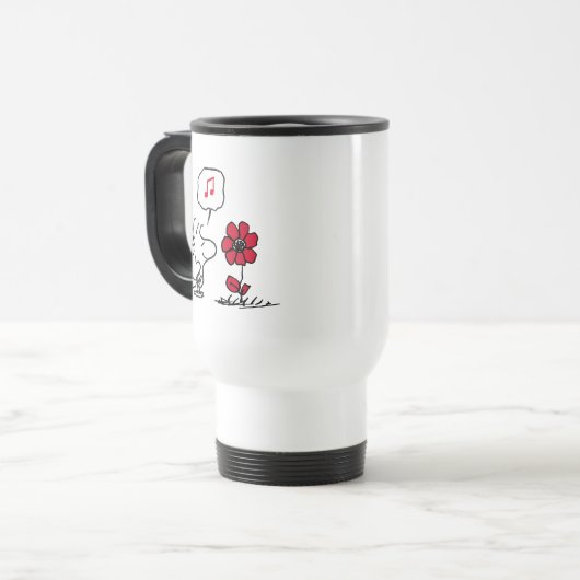 Mug De Voyage PEANUTS | Motif rouge et noir (Devant gauche)