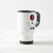 Mug De Voyage PEANUTS | Motif rouge et noir | Ajouter Votre Nom (Devant droit)