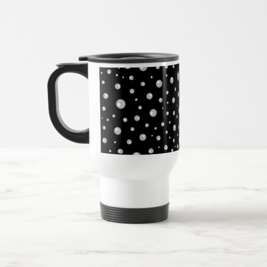 Mug De Voyage Pearl Pattern on Black Background (Gauche)