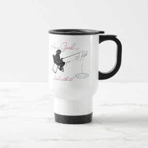 Mug De Voyage Pêche fille traite avec elle Pêche