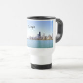 Mug De Voyage Peinture à l'air brossé numérique de CHicago (Devant droit)