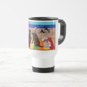 Mug De Voyage Peinture de Labradors de brise d'été (Devant droit)