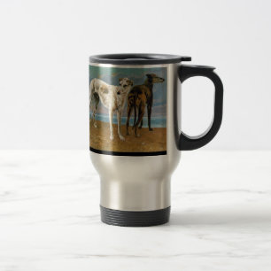 Mug De Voyage Peinture de lévrier - deux lévriers - art vintag