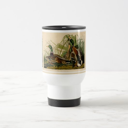 Mug De Voyage Peinture d'oiseaux de Mallard Duck Audubon (Centre)