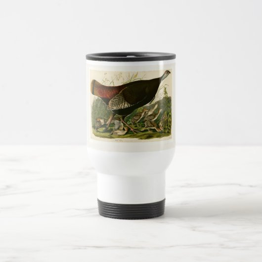 Mug De Voyage Peinture d'oiseaux sauvages de Turquie Audubon (Centre)