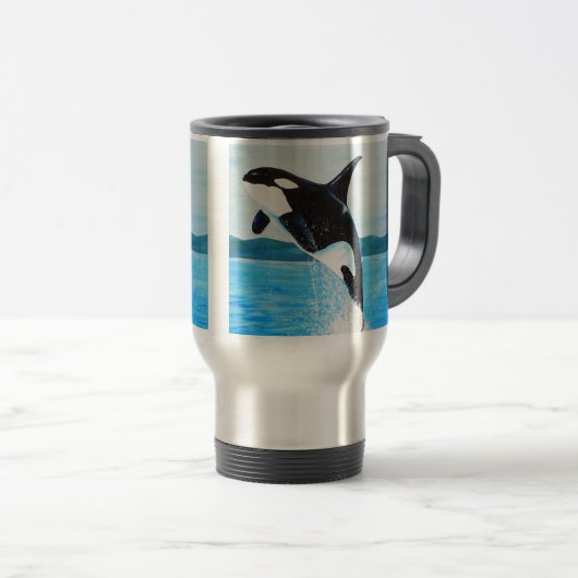 Mug De Voyage Peinture Orca (Devant droit)