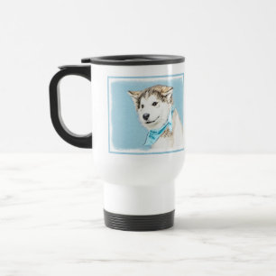 Mug De Voyage Peinture Sibérienne Husky Puppy - Art Chien origin