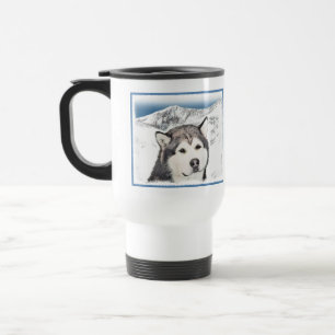 Mug De Voyage Peinture sur malamute en Alaska - Beau art origina
