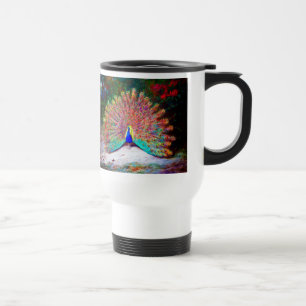 Mug De Voyage Peinture vintage de paon