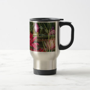 Mug De Voyage Peinture Vintage Fleurs Fleurs Roses