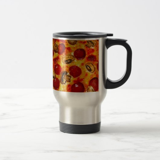 Mug De Voyage Pepperoni et Pizza aux champignons (Droit)
