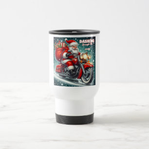 Mug De Voyage Père Noël en moto