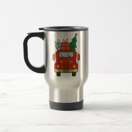 Mug De Voyage Père Noël vue de devant Joyeux Noël (Gauche)