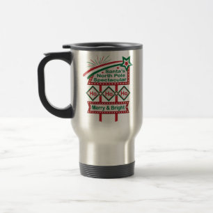 Mug De Voyage Père Noël's Retro Marquee - Ho Ho Ho Joyeux et lum