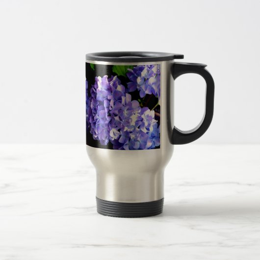 Mug De Voyage Périwinkel hydrangeas violet bleu fleur floral (Droit)