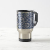Mug De Voyage Périwinkle bleu et blanc Damas (Devant droit)
