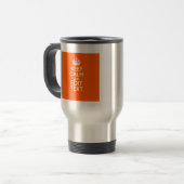 Mug De Voyage Personalisé GARDEZ CALME Votre Texte Décor Orange (Devant gauche)
