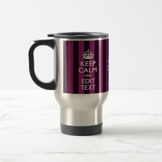 Mug De Voyage Personalisé KEEP CALM Votre texte sur Pink Fuchsia (Gauche)
