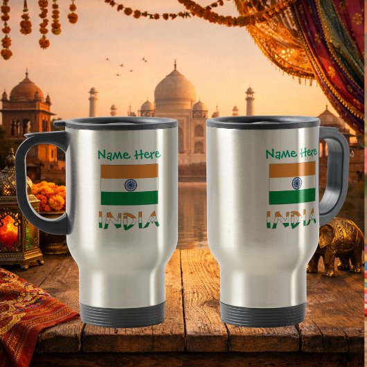 Mug De Voyage Personalized India Flag